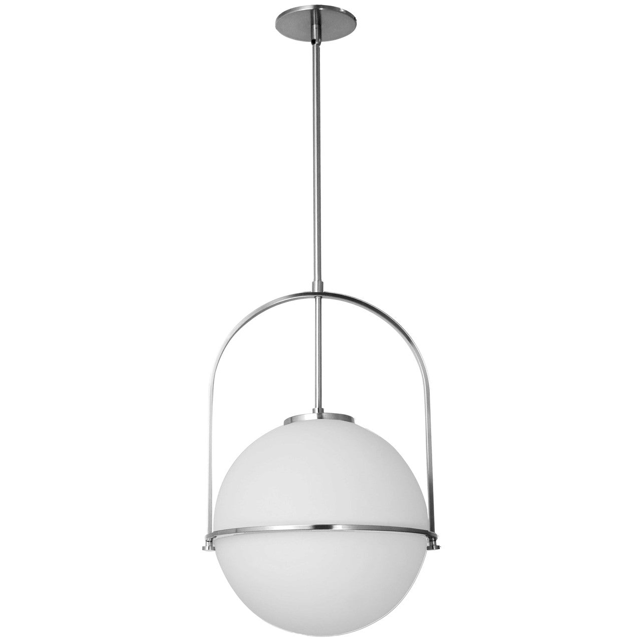 Dainolite 1 Light Incandescent Paola Pendant Polished Chrome w/ White Glass PAO-121P-PC