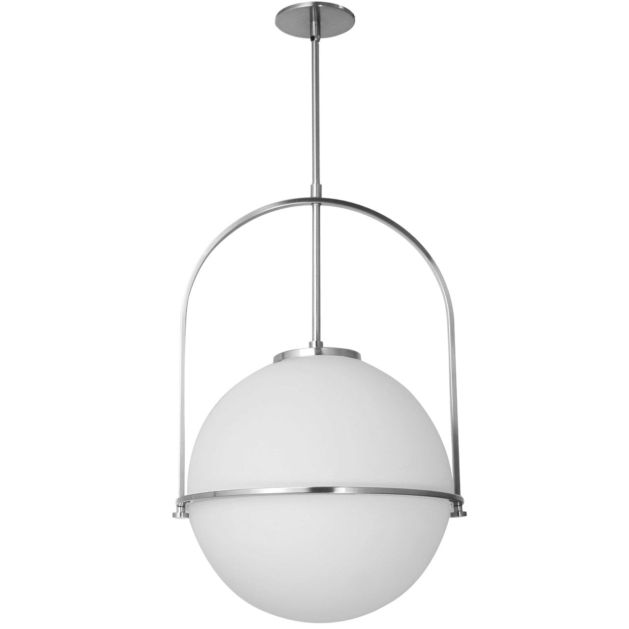 Dainolite 1 Light Incandescent Paola Pendant Polished Chrome w/ White Glass PAO-161P-PC