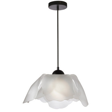 Dainolite 1 Light Incandescent Pendant, Matte Black w/ FR Acrylic Diffuser PAS-171P-MB-WH