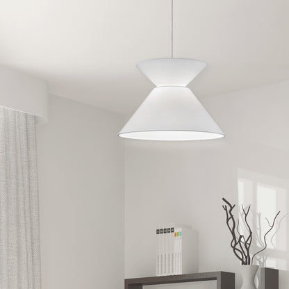 Dainolite 1 Light Patricia Pendant, Polished Chrome with White Shade PAT-181P-PC-790