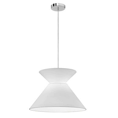 Dainolite 1 Light Patricia Pendant, Polished Chrome with White Shade PAT-181P-PC-790