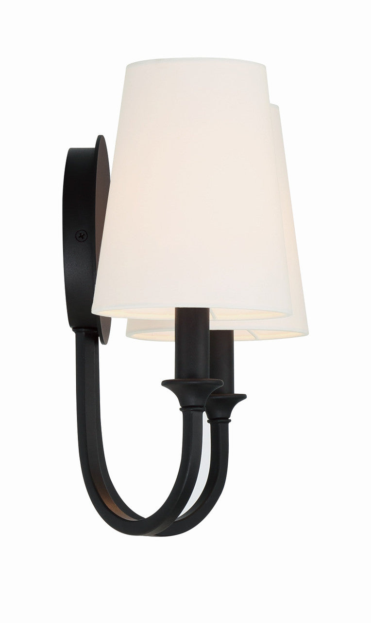 Crystorama Payton 2 Light Black Forged Wall Mount PAY-922-BF