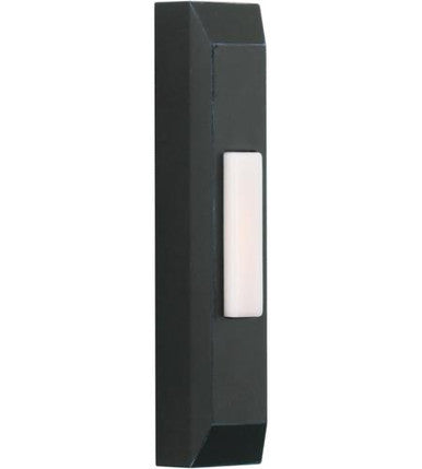 Craftmade Surface Mount Lighted Push Button with Thin Rectangle Profile in Flat Black in Flat Black PB5004-FB