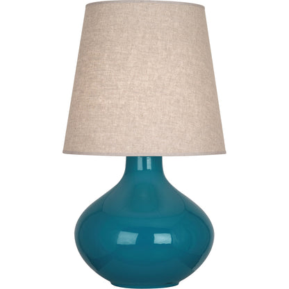 Robert Abbey  Peacock June Table Lamp in Peacock Glazed Ceramic PC991