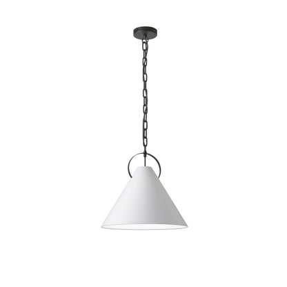 Dainolite 1 Light Incandescent Pendant, Matte Black with White Shade PCN-161P-MB-790