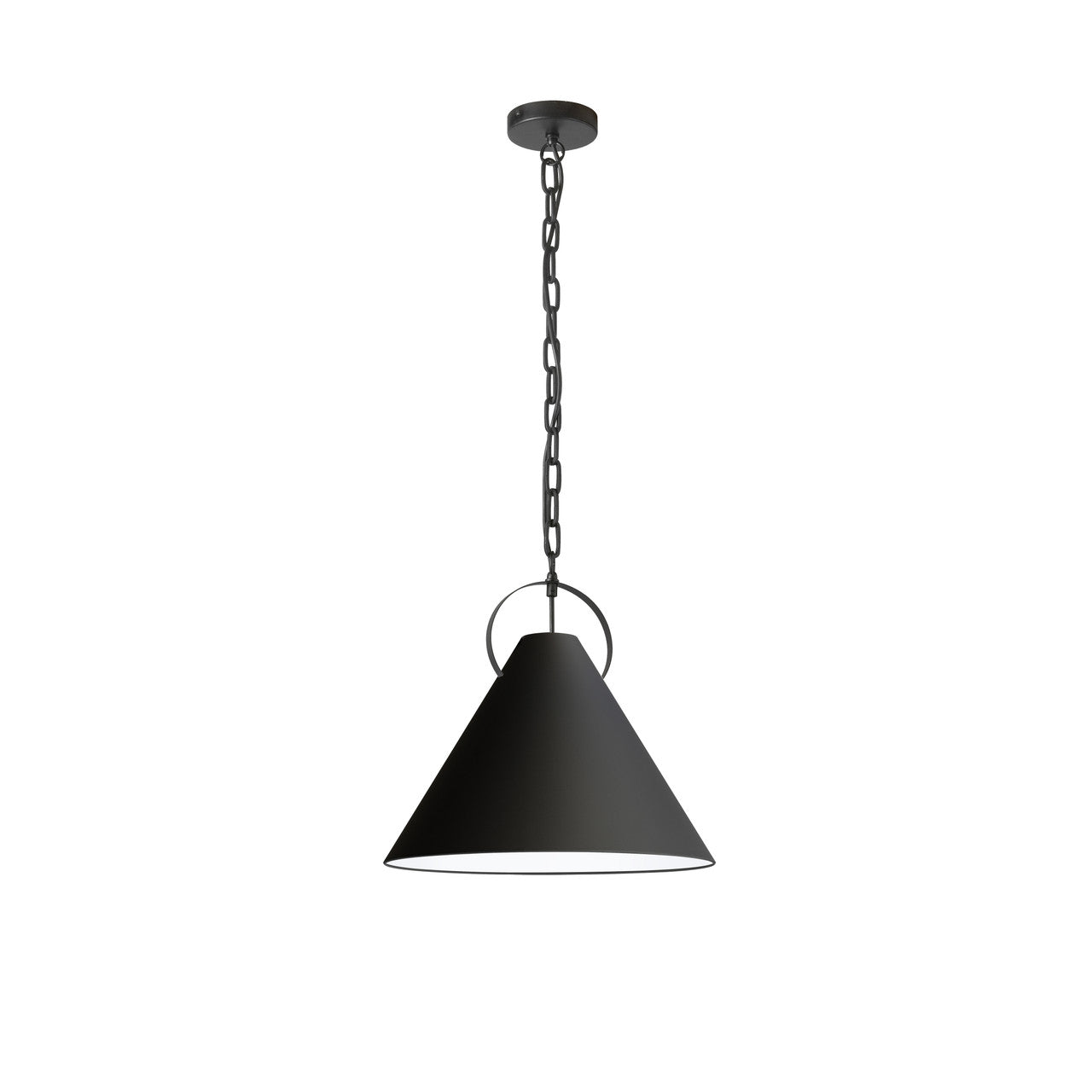 Dainolite 1 Light Incandescent Pendant, Matte Black with Black Shade PCN-161P-MB-797