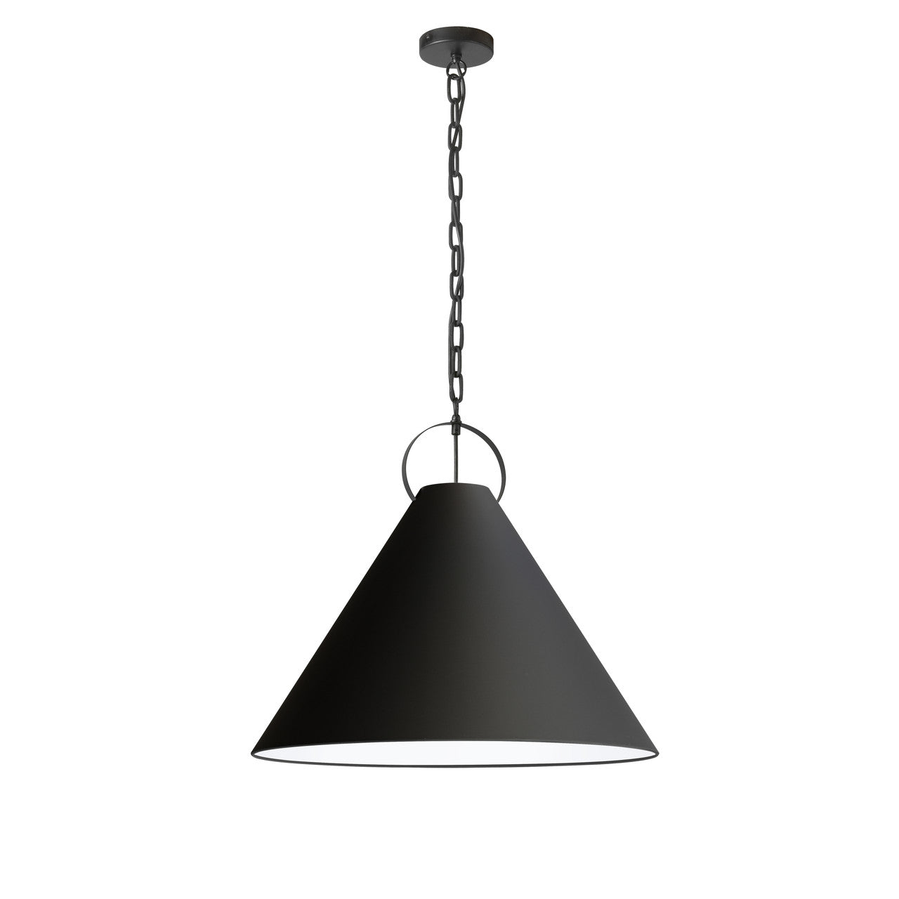 Dainolite 1 Light Incandescent Pendant, Matte Black with Black Shade PCN-241P-MB-797