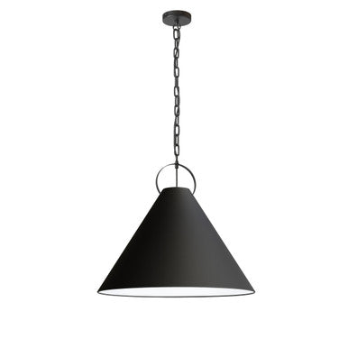 Dainolite 1 Light Incandescent Pendant, Matte Black with Black Shade PCN-241P-MB-797