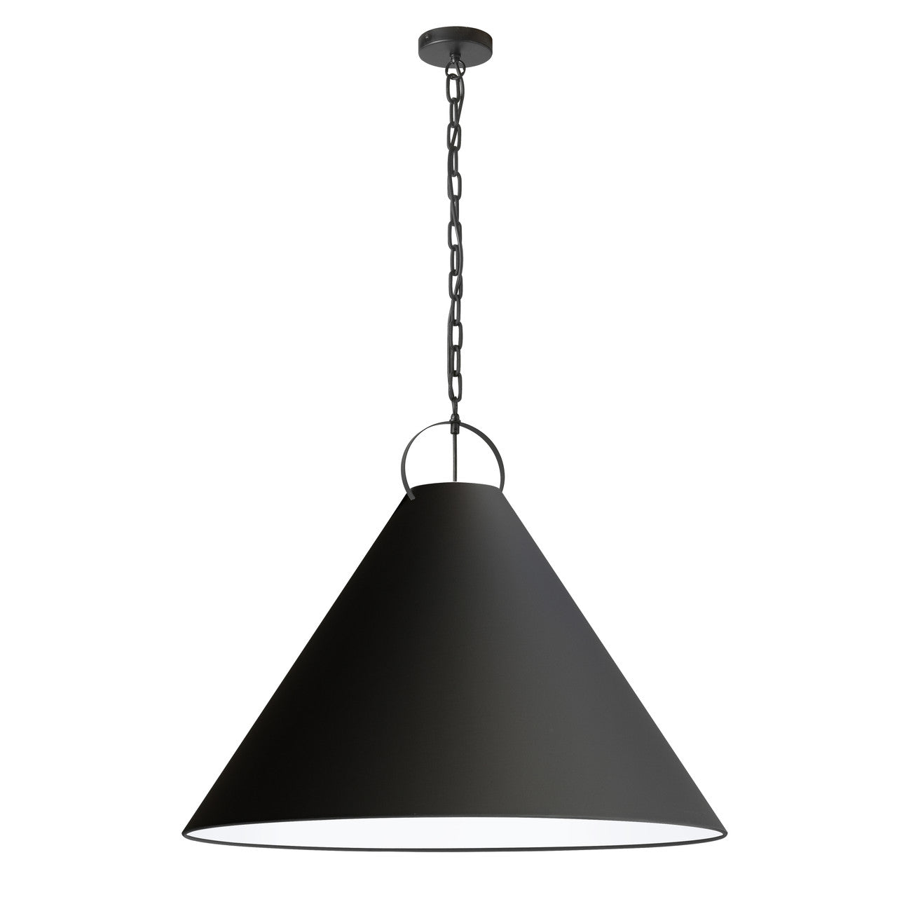 Dainolite 1 Light Incandescent Pendant, Matte Black with Black Shade PCN-321P-MB-797