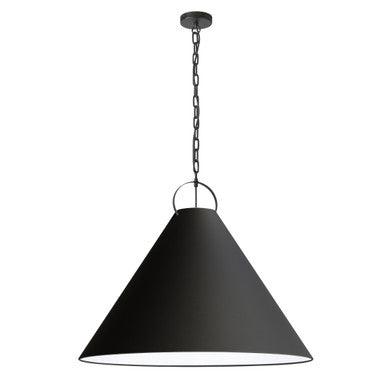 Dainolite 1 Light Incandescent Pendant, Matte Black with Black Shade PCN-321P-MB-797