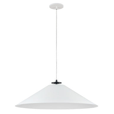 Dainolite 1 Light Incandescent Pendant, Matte Black and Matte White PDC-241P-MB-MW