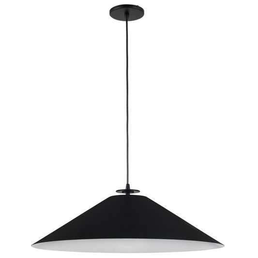 Dainolite 1 Light Incandescent Pendant, Matte Black PDC-241P-MB