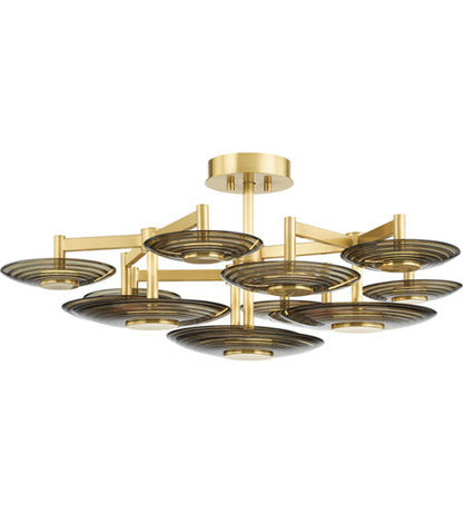 Hudson Valley Lighting Griston 9 Light Semi Flush in Aged Brass PI1892609-AGB