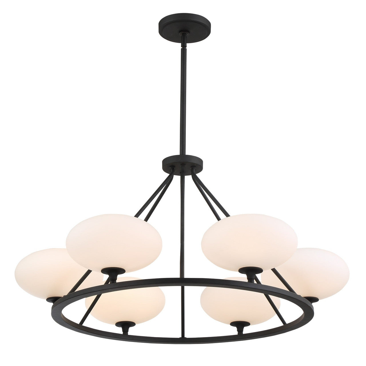 Crystorama Parker 6 Light Black Forged Chandelier PKR-B8506-BF