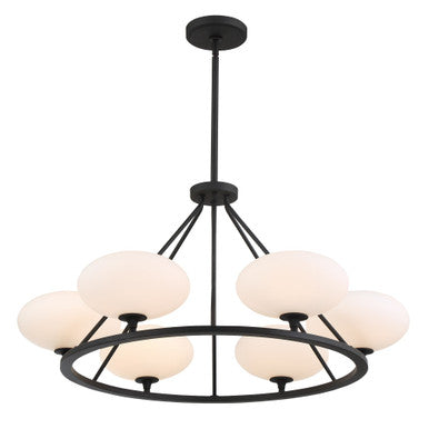 Crystorama Parker 6 Light Black Forged Chandelier PKR-B8506-BF