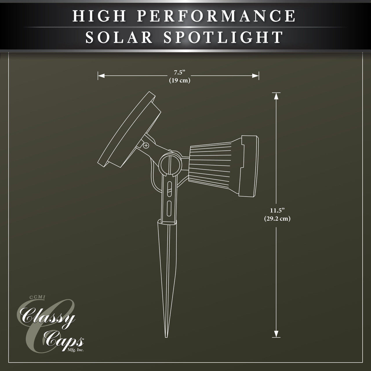 Classy Caps High Performance Solar Spotlight PL427