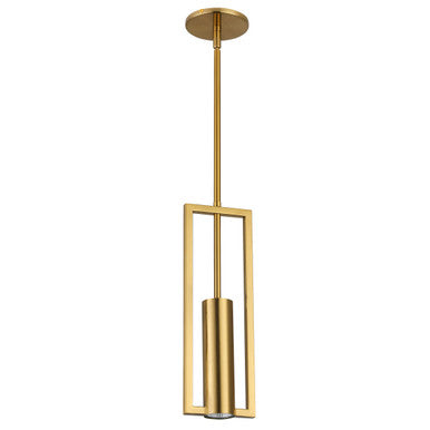 Dainolite 1 Light Halogen Pendant, Aged Brass PLN-151P-AGB