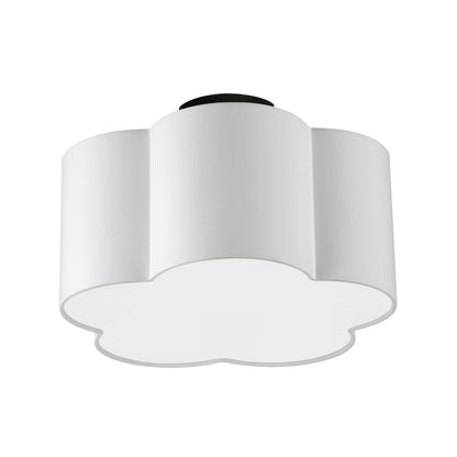 Dainolite 3 Light Incandescent Flush Mount, Matte Black w/ White Shade PLX-152FH-MB-WH