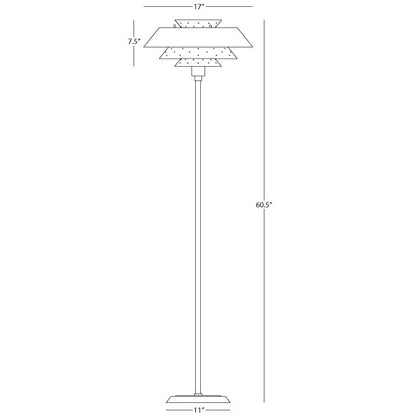 Robert Abbey  Pierce Floor Lamp in Tangerine Gloss Powder Coat Finish PM978