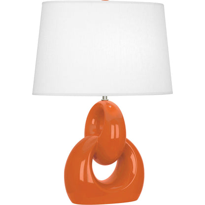 Robert Abbey  Pumpkin Fusion Table Lamp in Pumpkin Glazed Ceramic with Polished Nickel Accents PM981