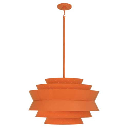 Robert Abbey  Pierce Pendant in Tangerine Gloss Powder Coat Finish PM983