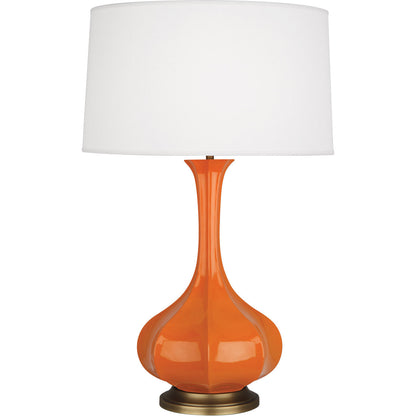 Robert Abbey  Pumpkin Pike Table Lamp in Pumpkin Glazed Ceramic with Aged Brass Accents PM994