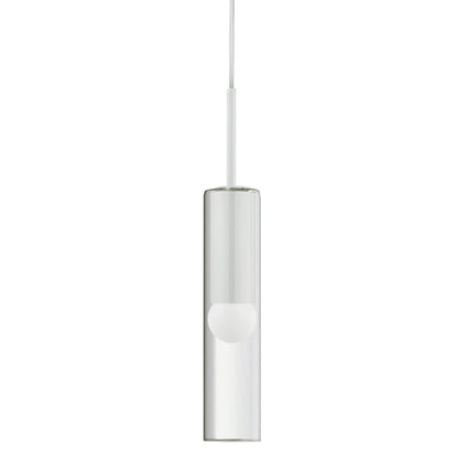 Dainolite 1 Light Incandescent Pendant, Matte White with Clear Glass PMR-171P-MW