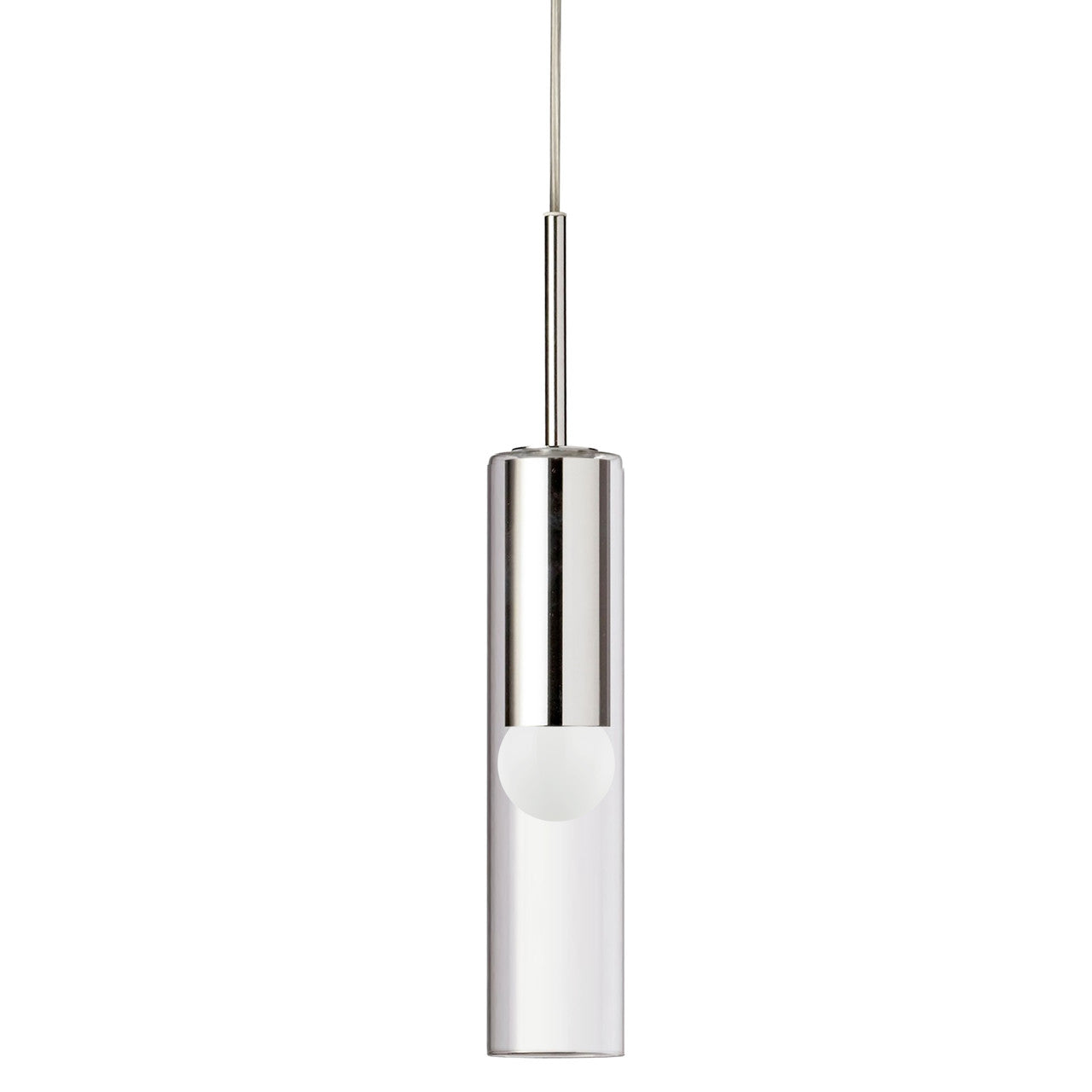 Dainolite 1 Light Incandescent Pendant, Polished Chrome with Clear Glass PMR-171P-PC