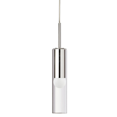 Dainolite 1 Light Incandescent Pendant, Polished Chrome with Clear Glass PMR-171P-PC