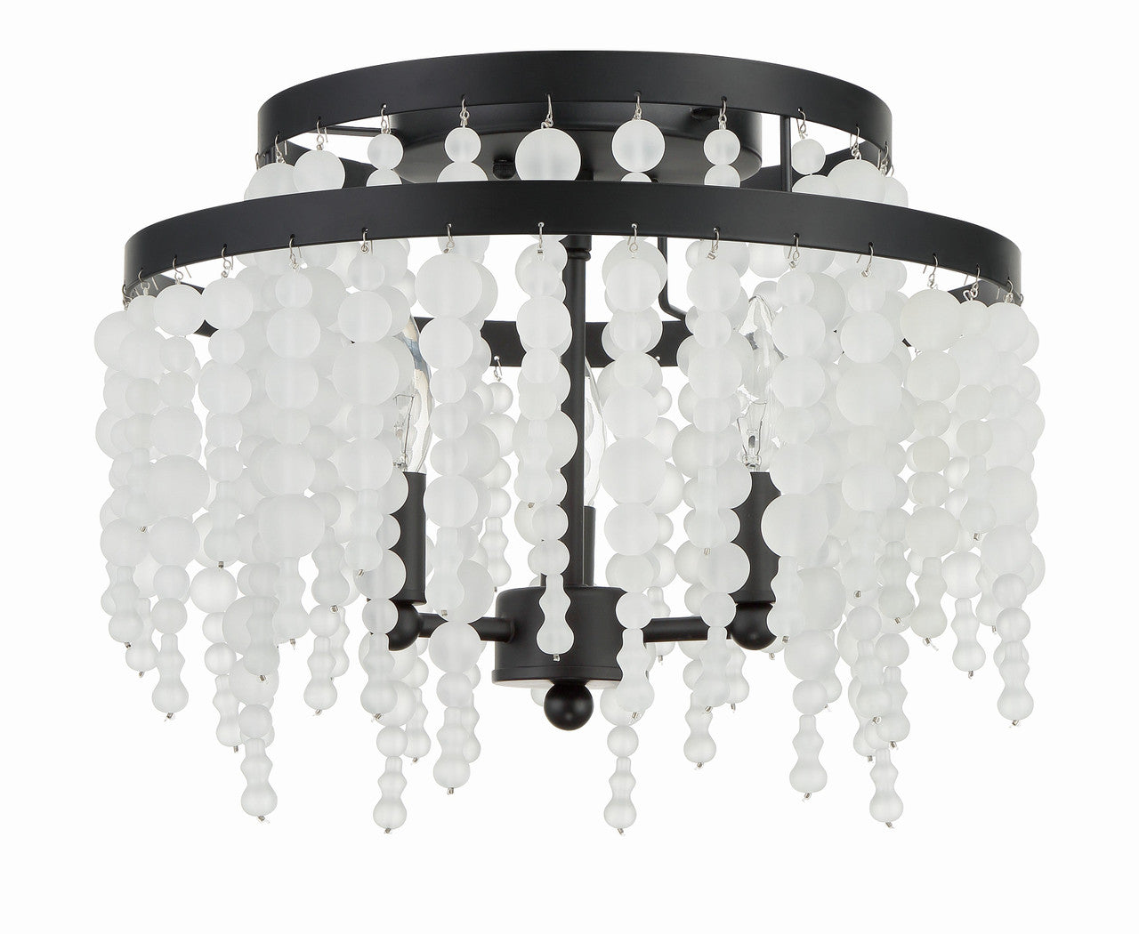 Crystorama Poppy 3 Light Matte Black Ceiling Mount POP-A5073-MK-FR