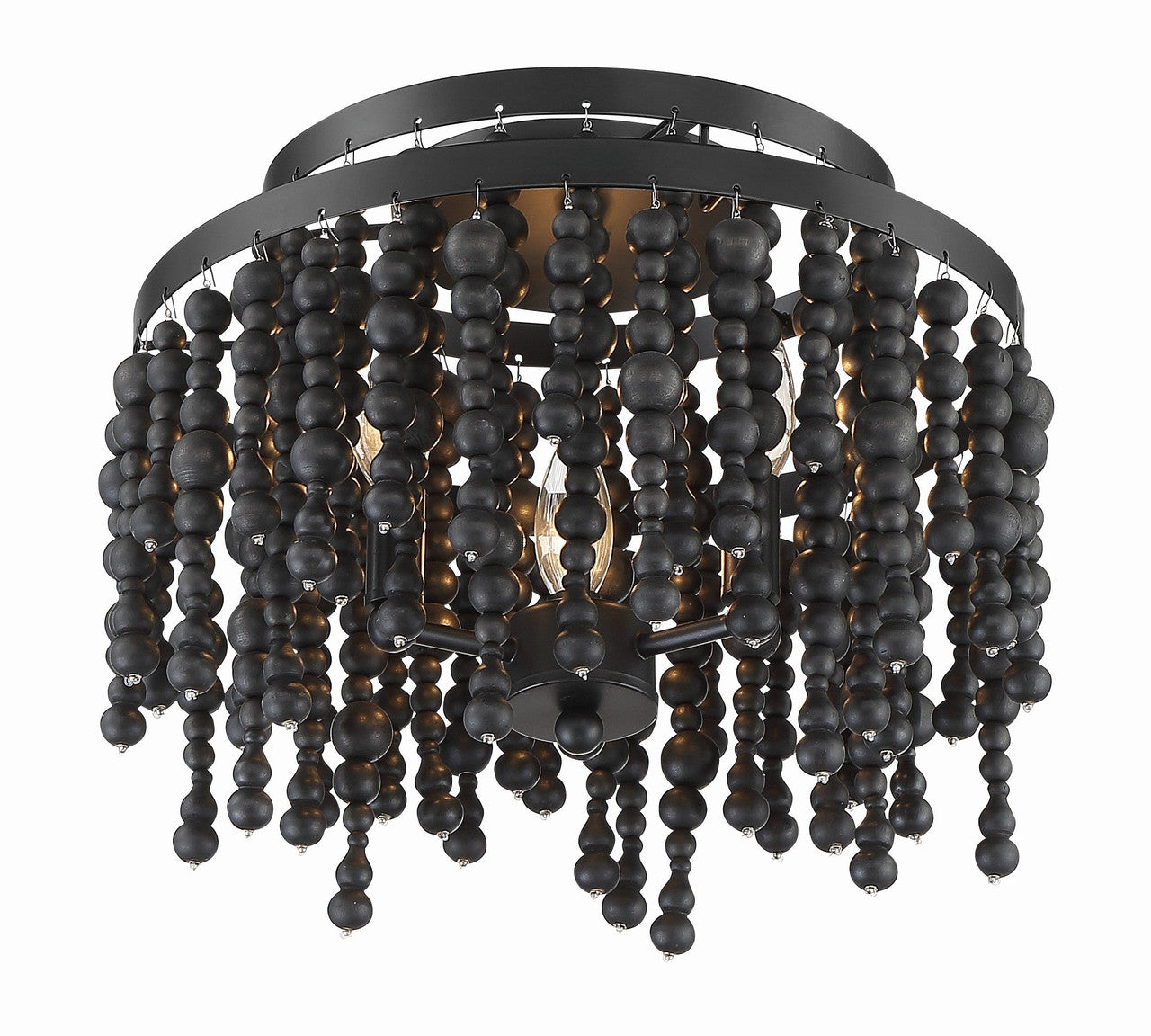 Crystorama Poppy 3 Light Matte Black Ceiling Mount POP-A5073-MK