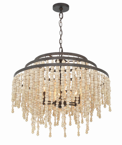 Crystorama Poppy 6 Light Forged Bronze Chandelier POP-A5076-FB