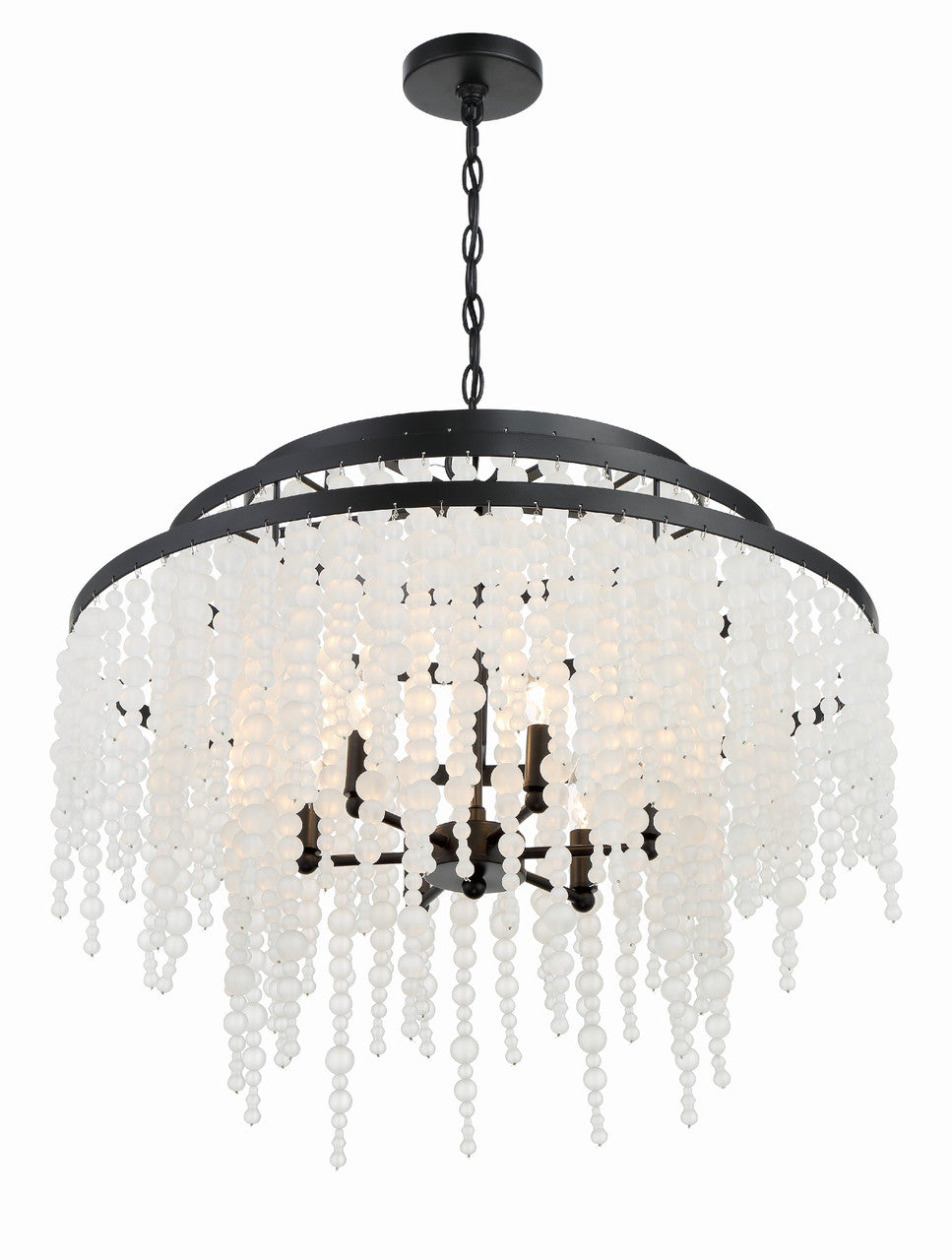 Crystorama Poppy 6 Light Matte Black Chandelier POP-A5076-MK-FR