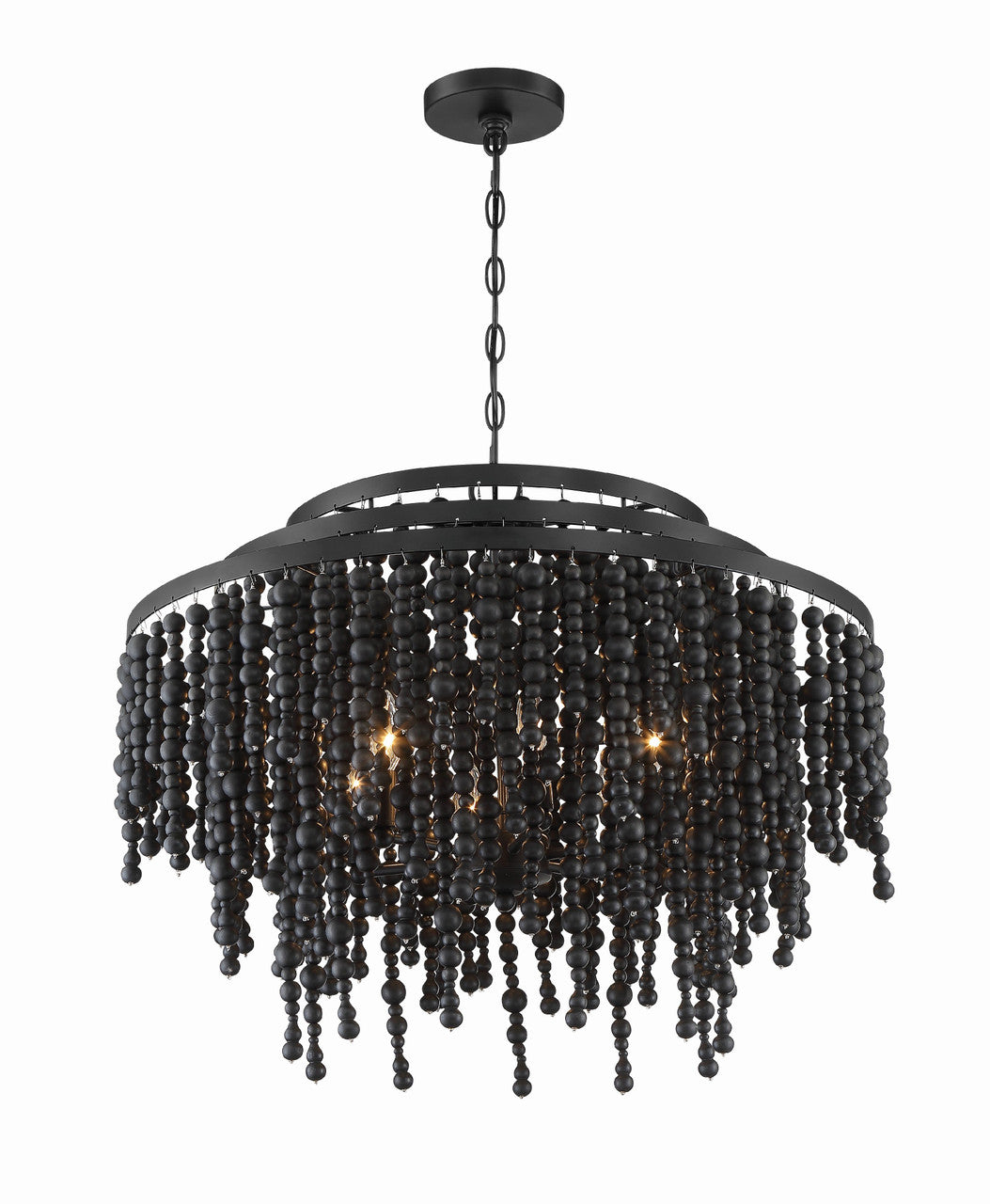 Crystorama Poppy 6 Light Matte Black Chandelier POP-A5076-MK