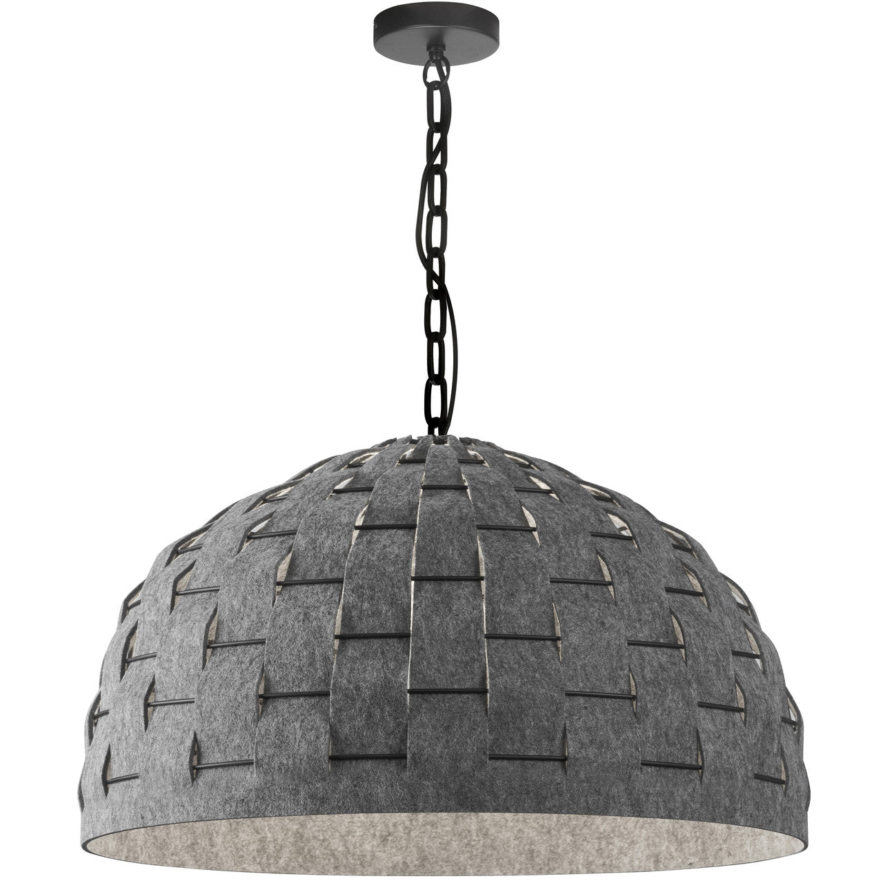 Dainolite 1 Light Incandescent Pendant, Matte Black with Grey Felt Shade PRA-241P-MB-500