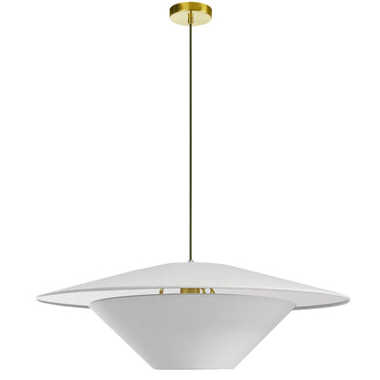 Dainolite 1 Light Incandescent Pendant, Aged Brass with White Shade PSO-241P-AGB-790