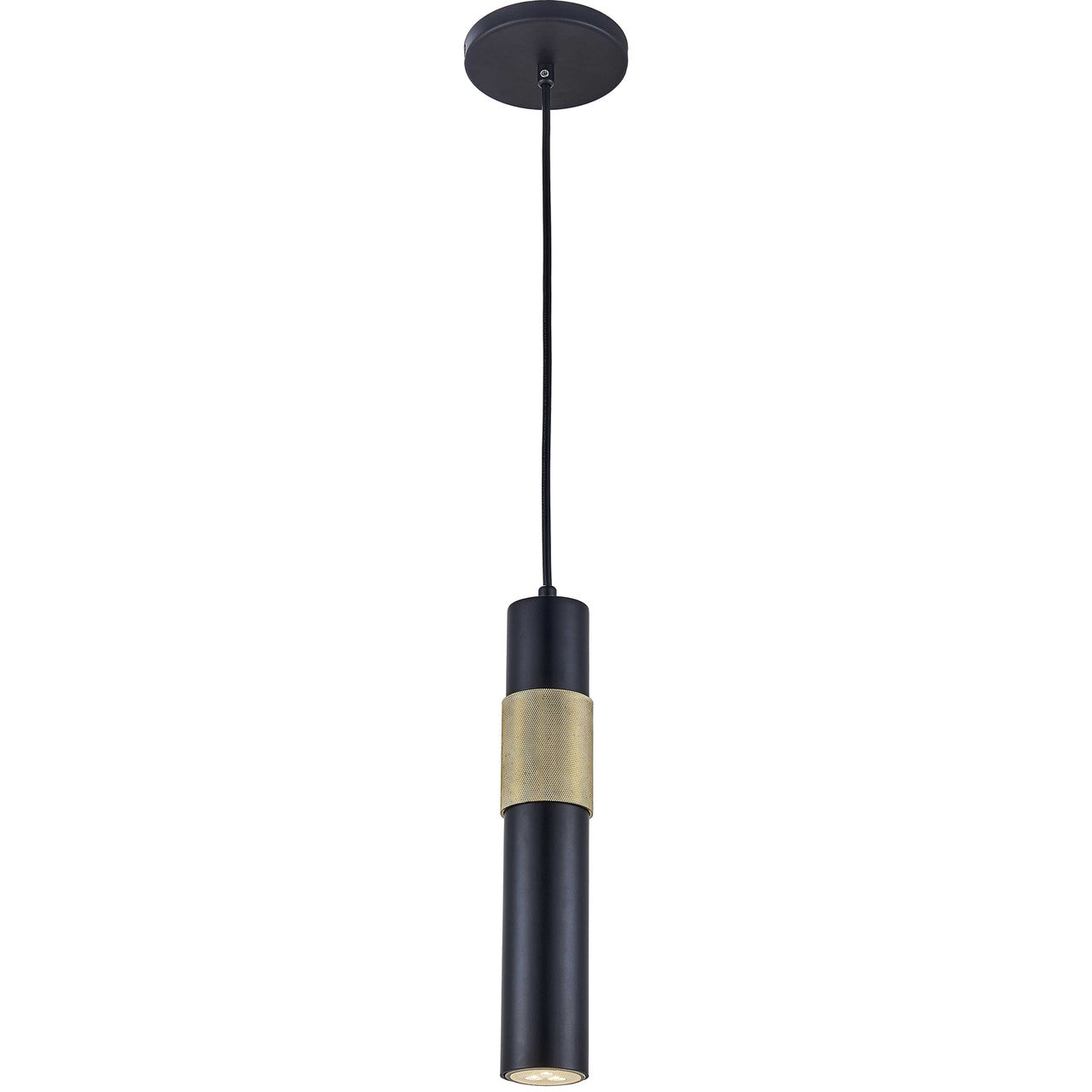 Dainolite 1 Light Halogen Pendant Matte Black/Aged Brass PSW-121P-MB-AGB