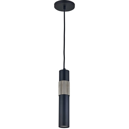 Dainolite 1 Light Halogen Pendant Matte Black/Satin Chrome PSW-121P-MB-SC