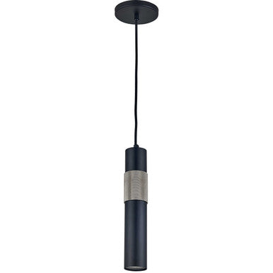 Dainolite 1 Light Halogen Pendant Matte Black/Satin Chrome PSW-121P-MB-SC