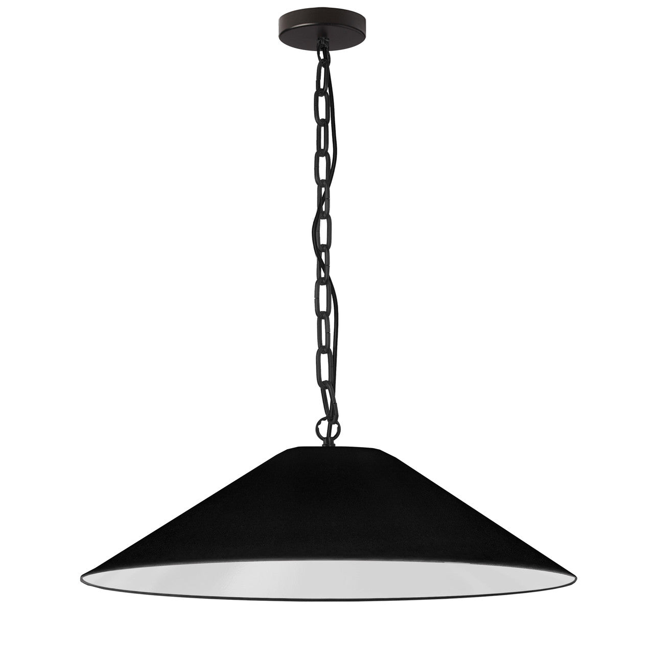 Dainolite 1 Light Incandescent Pendant, Matte Black with Black Shade PSY-L-MB-797