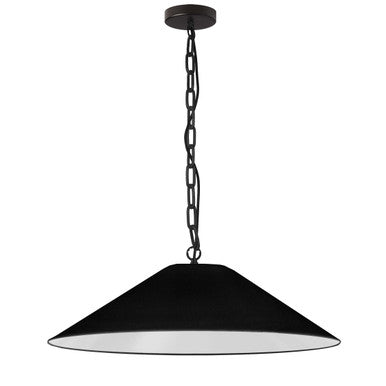 Dainolite 1 Light Incandescent Pendant, Matte Black with Black Shade PSY-L-MB-797