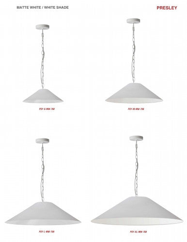 Dainolite 1 Light Incandescent Pendant, Matte White with White Shade PSY-L-MW-790