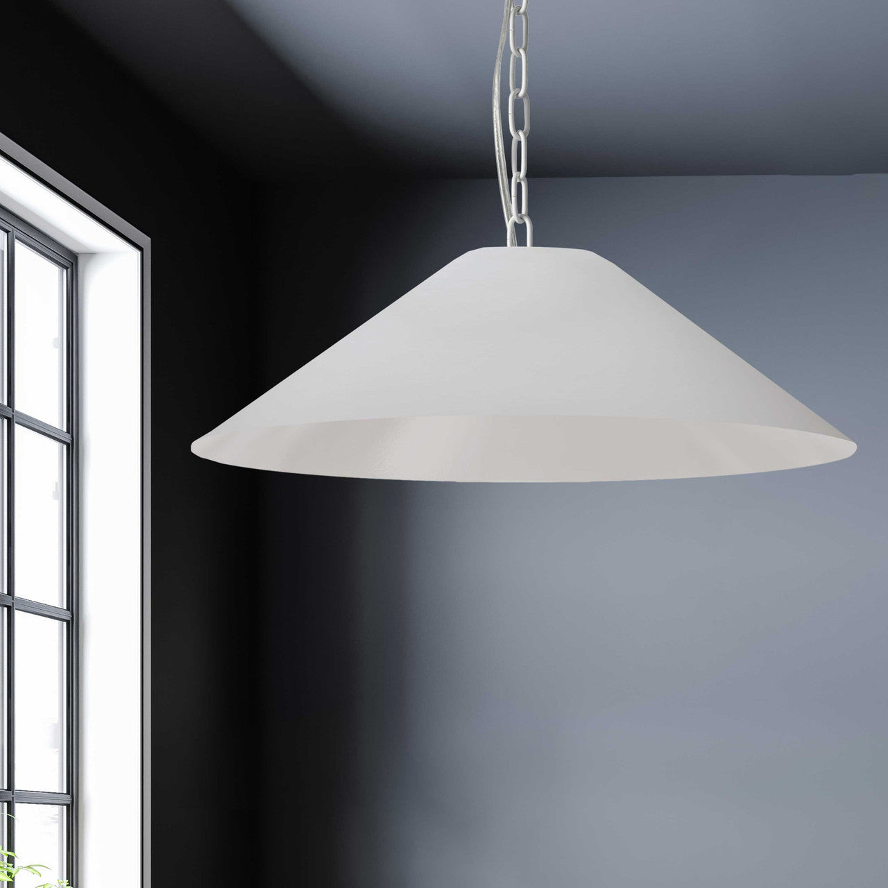 Dainolite 1 Light Incandescent Pendant, Matte White with White Shade PSY-L-MW-790