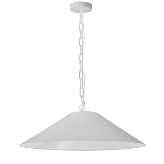 Dainolite 1 Light Incandescent Pendant, Matte White with White Shade PSY-L-MW-790