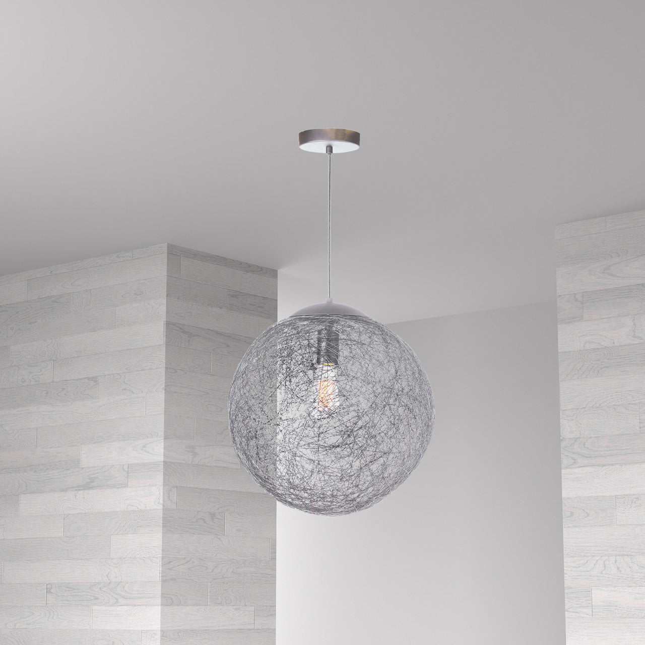 Dainolite 1 Light Incandescent Pendant, Aluminum PTN-151P-AL