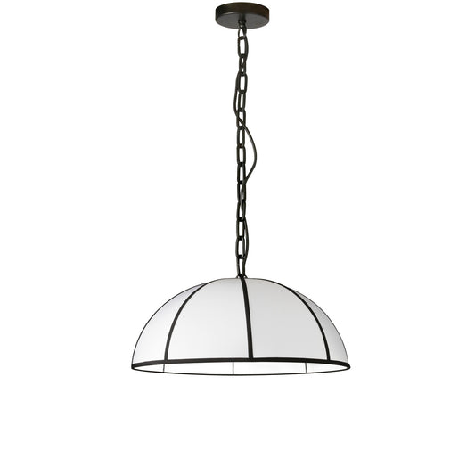 Dainolite 1 Light Incandescent Pendant, Matte Black with White Shade and Black Trim  PTO-201P-MB-BW