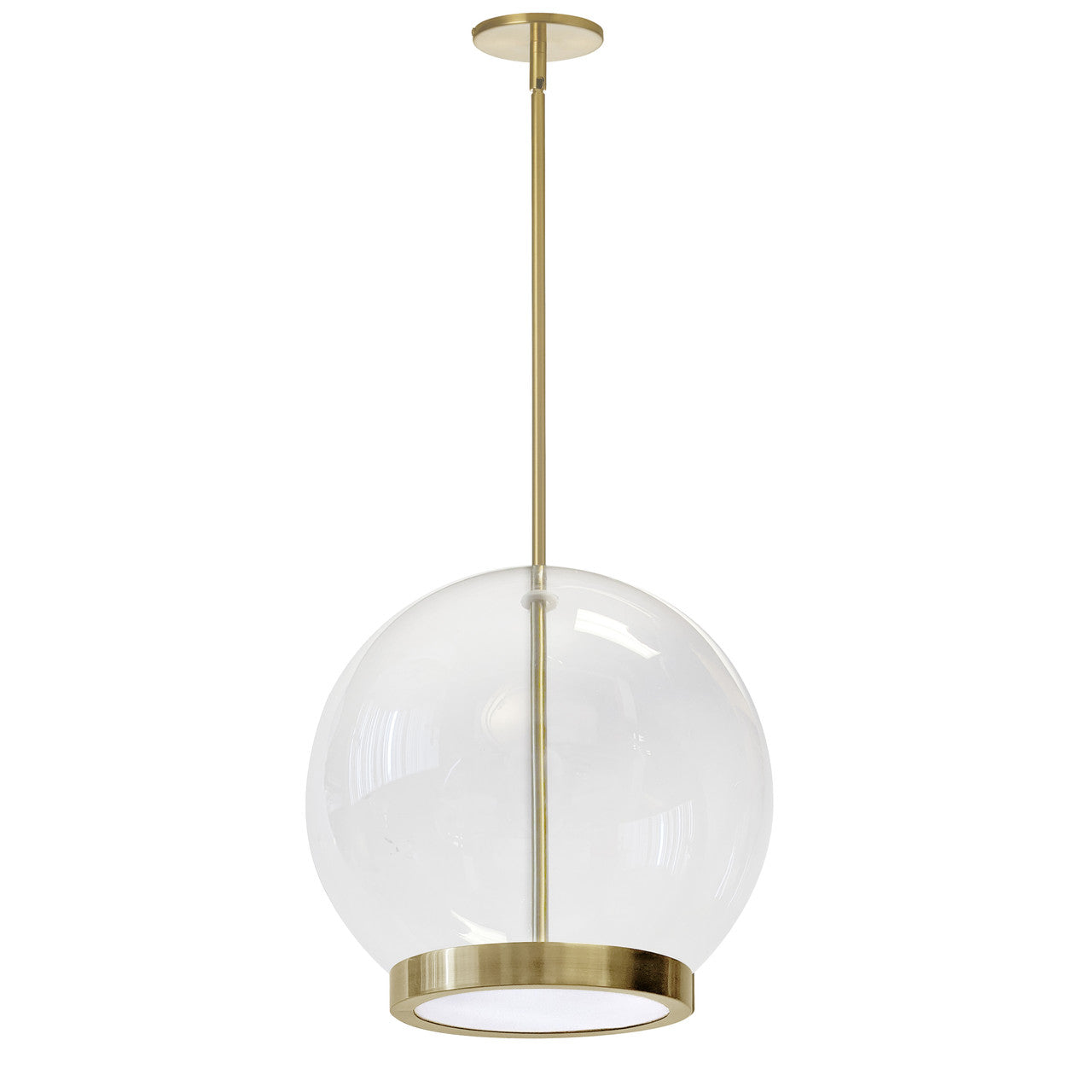 Dainolite 15W Pendant, Aged Brass with Clear Glass PTS-1215LEDP-AGB