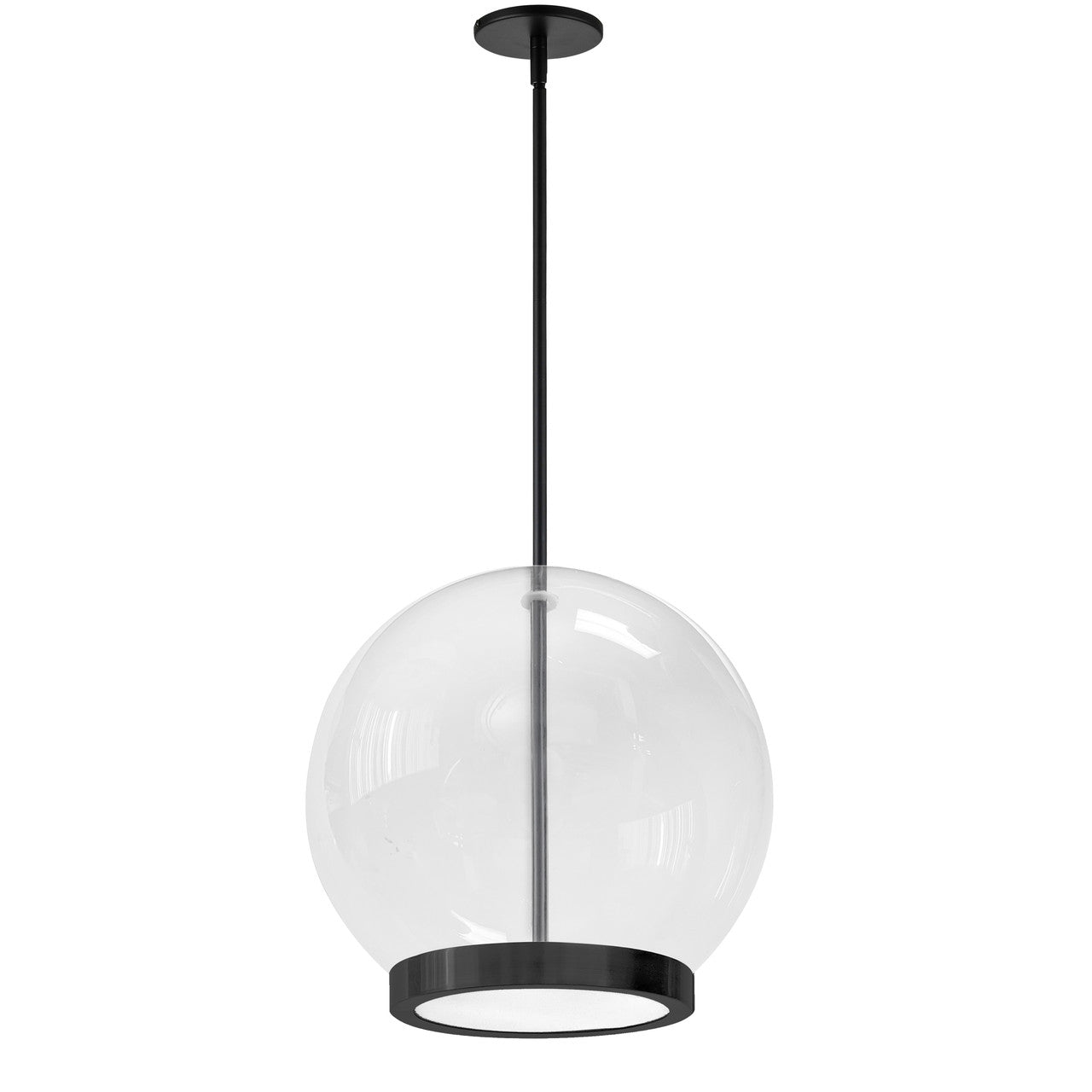 Dainolite 15W Pendant, Matte Black with Clear Glass PTS-1215LEDP-MB