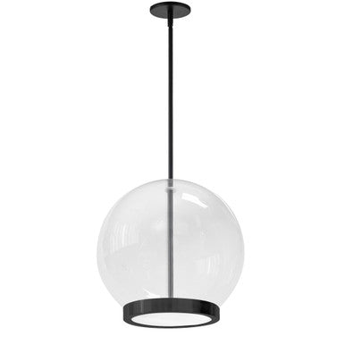 Dainolite 15W Pendant, Matte Black with Clear Glass PTS-1215LEDP-MB