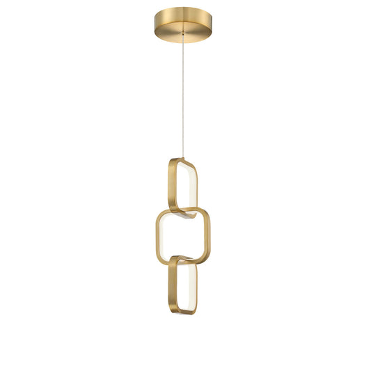 Dainolite 20W Pendant, Aged Brass w/ White Silicone Diffuser PTY-1522LEDP-AGB